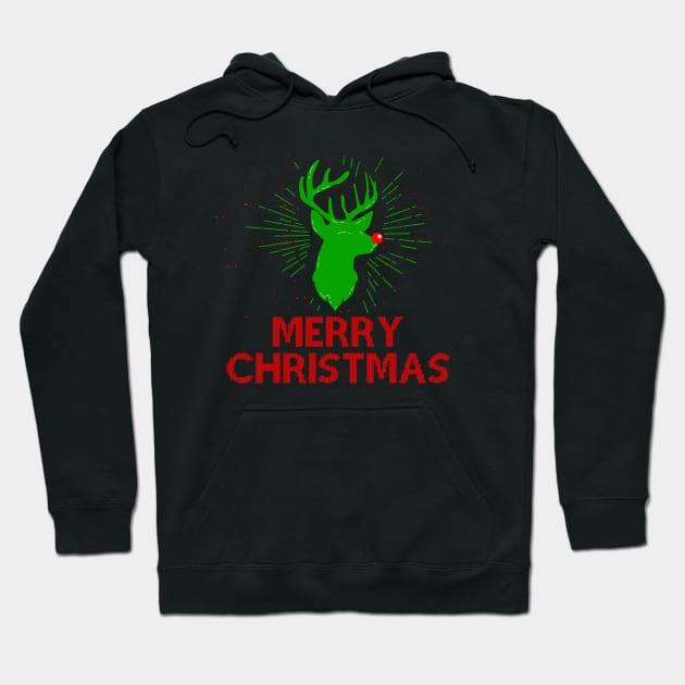 "MERRY CHRISTMAS RUDOLPH" Hoodie by MasterpieceArt